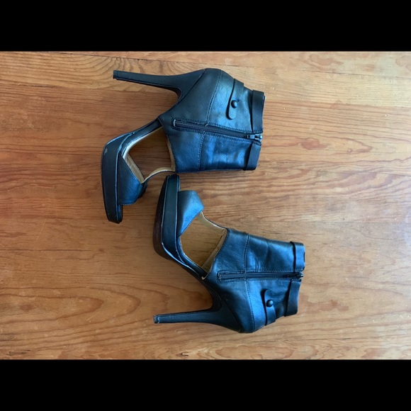 SOLD Lilliana Peep Toe Cuffed High Heel Booties - Picture 2 of 4